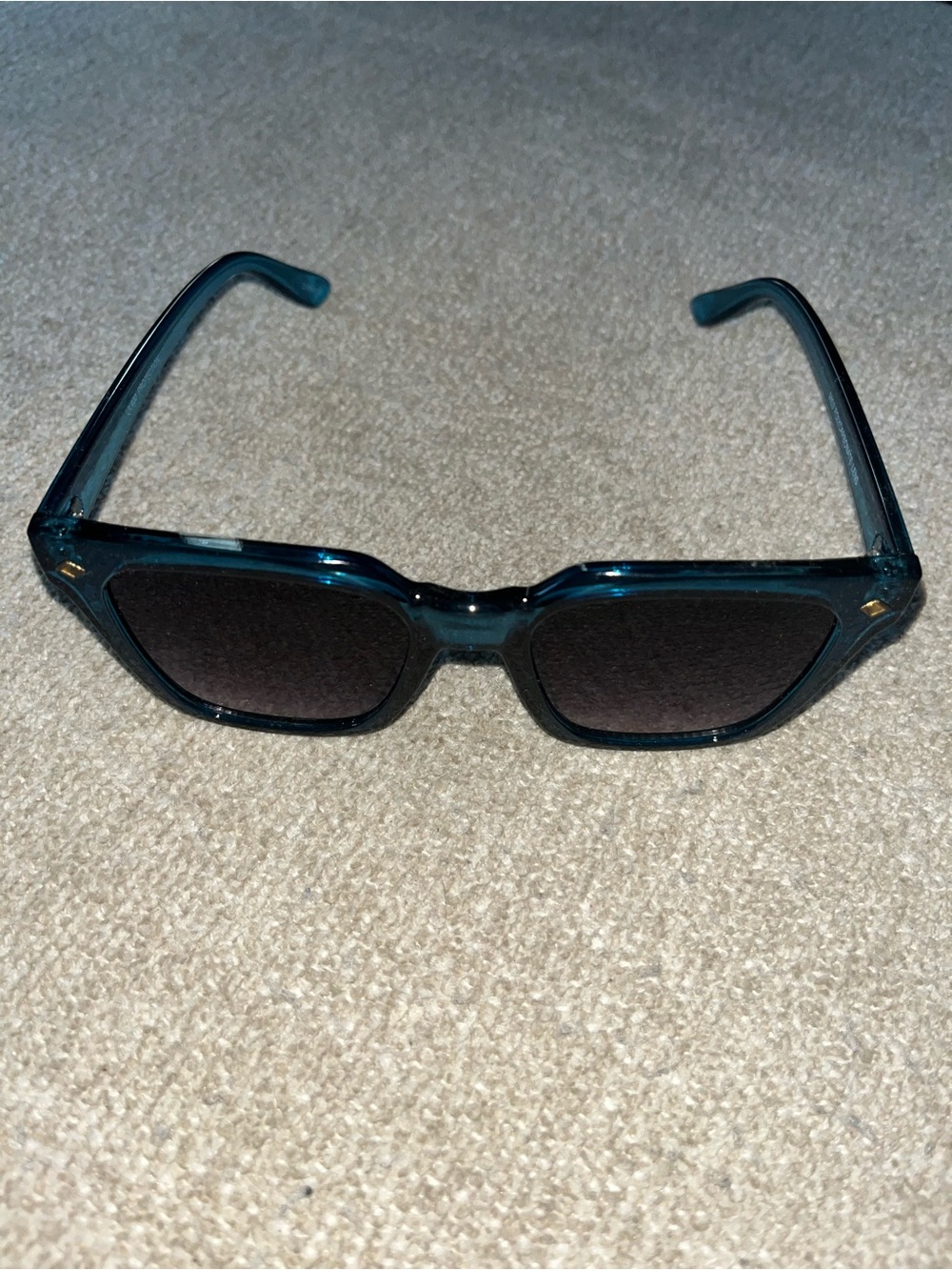 Women's Dark Teal Rectangle Sunglasses - Chic Everyday Shades